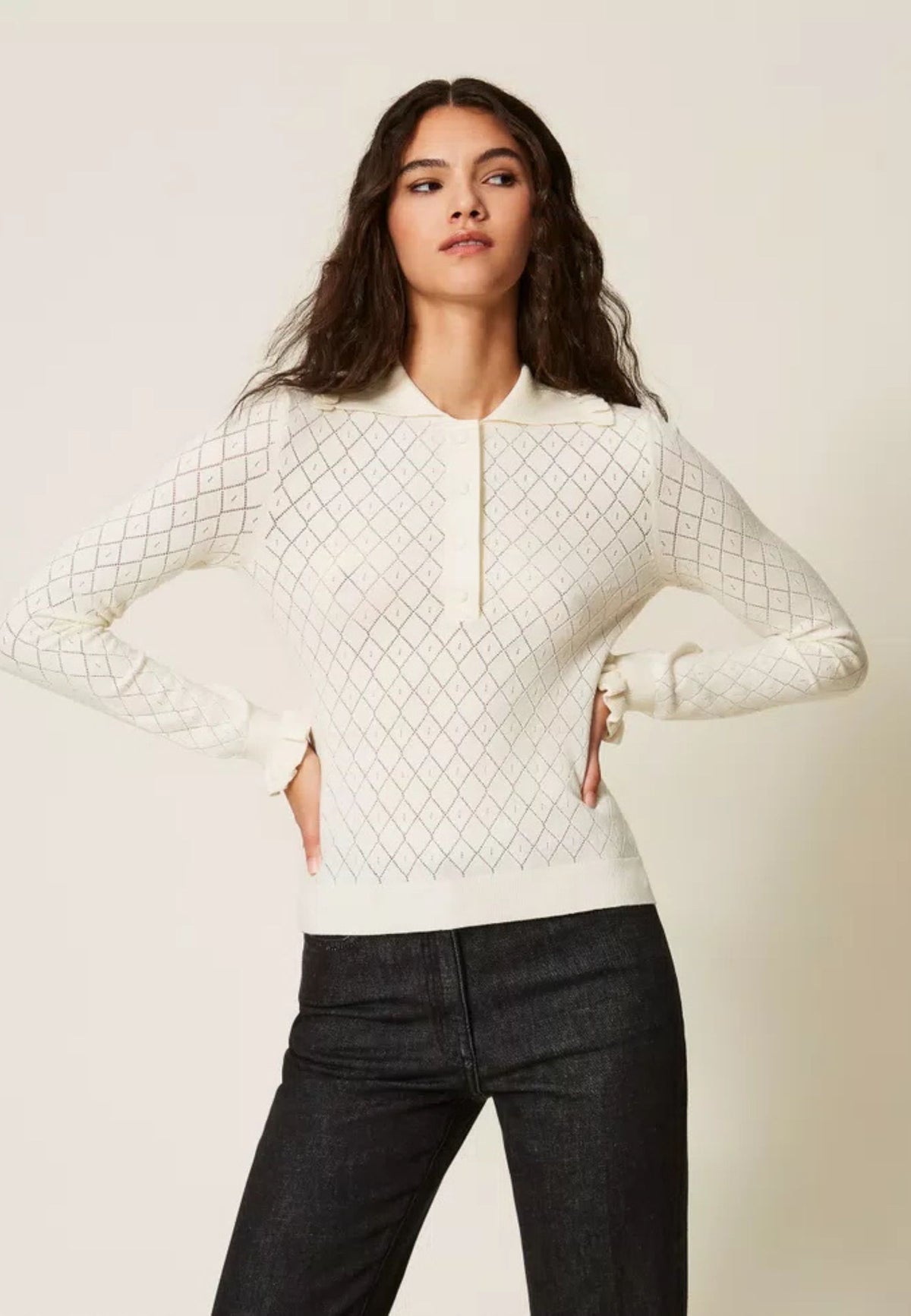 Twinset Actitude - Maglia a Polo con Volant 