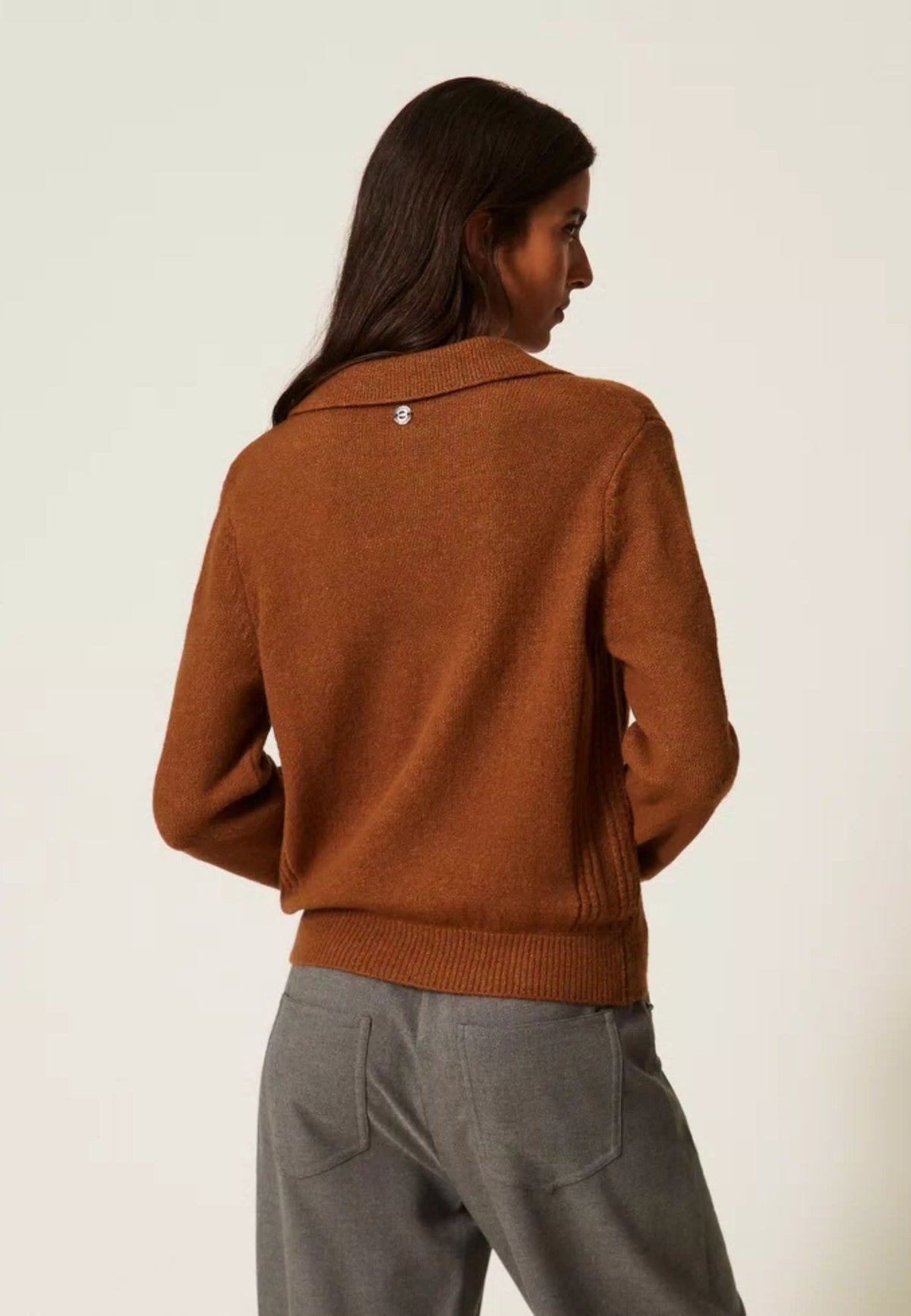 Twinset Actitude - Maglia Polo con Ricami Cabochon 