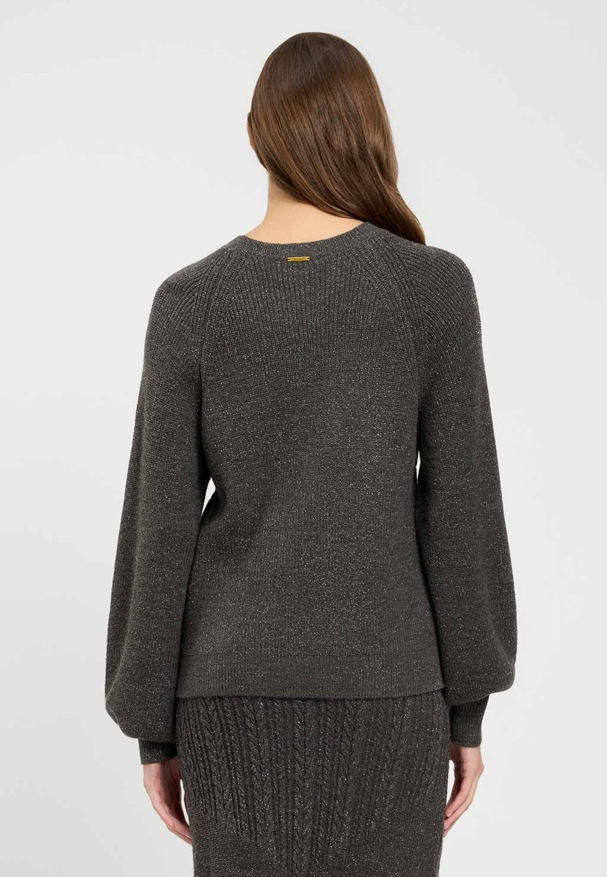 TWINSET - Maglia traforata con maniche lavorate 