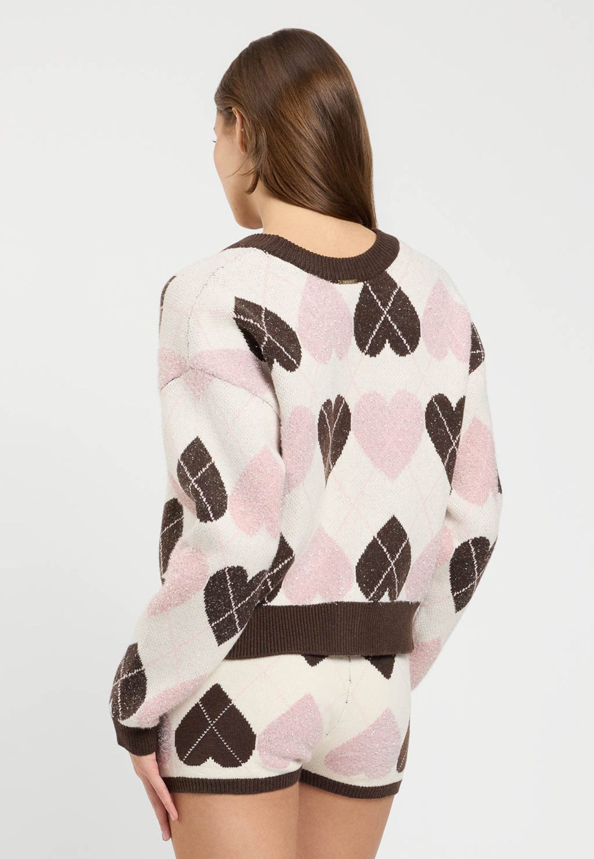 TWINSET - Cardigan cropped check con dettagli a contrasto 