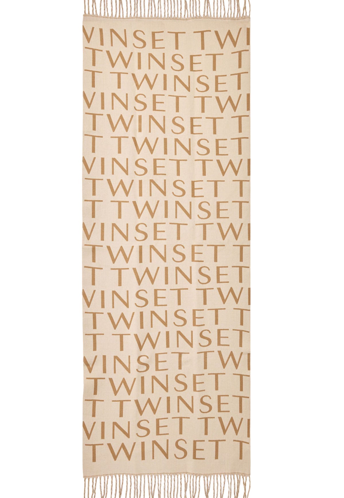 TWINSET - Stola con logo e frange 