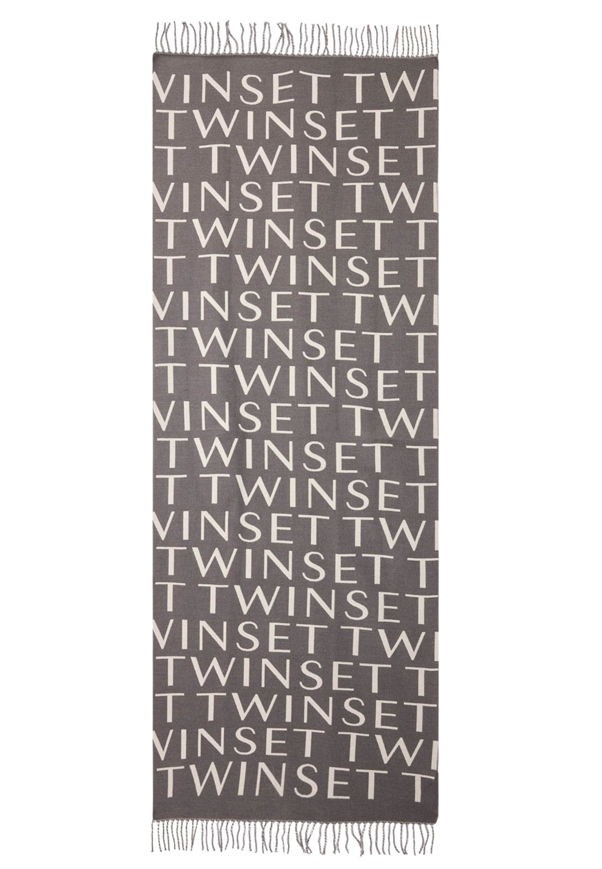 TWINSET - Stola con logo e frange 