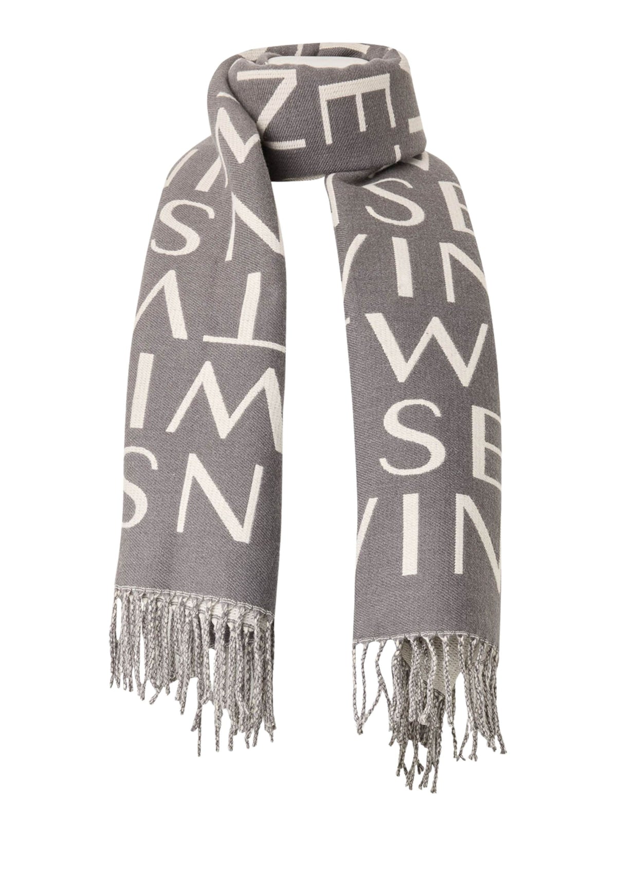 TWINSET - Stola con logo e frange 