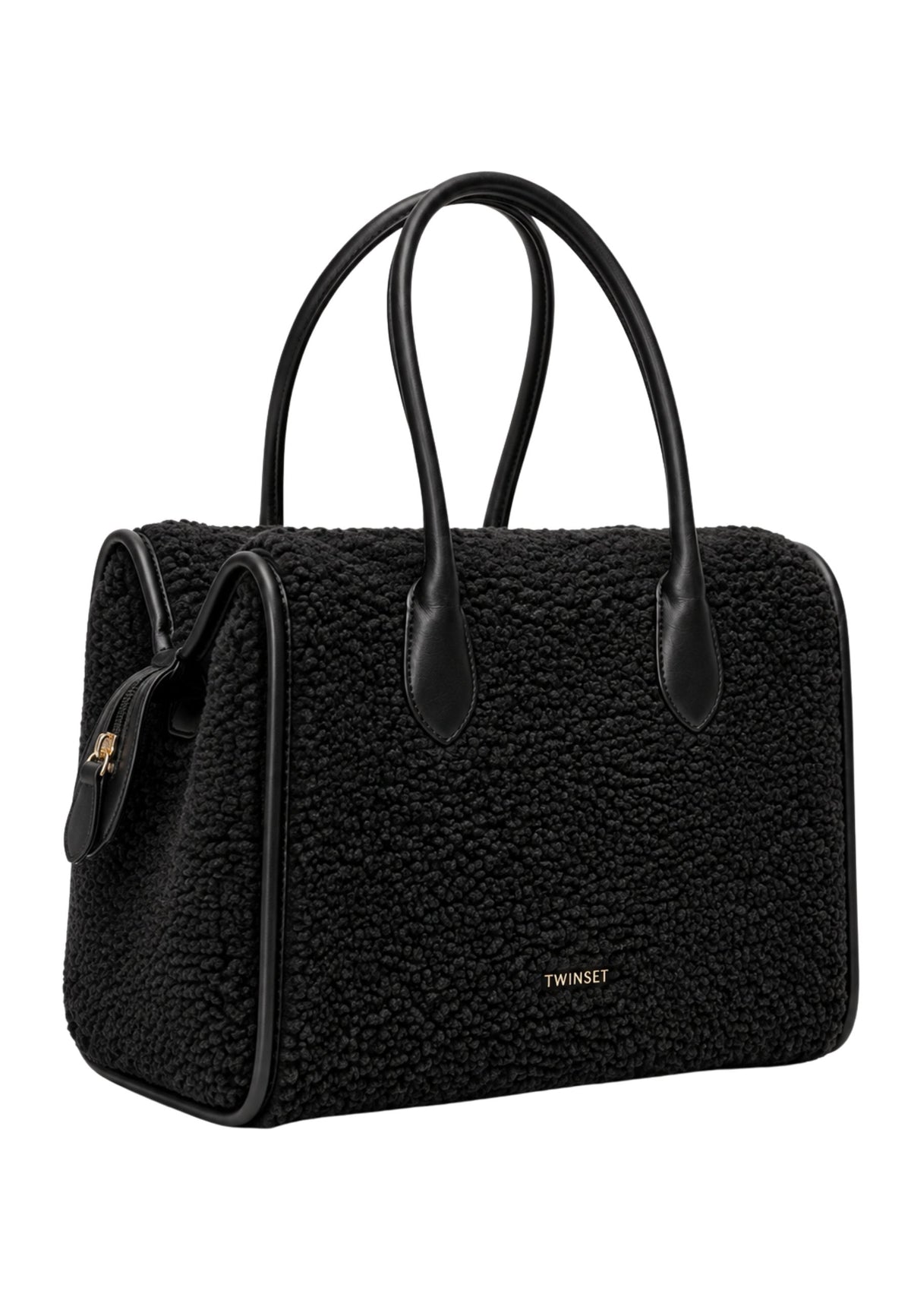 TWINSET - Borsa Tote in Tessuto Effetto Teddy 