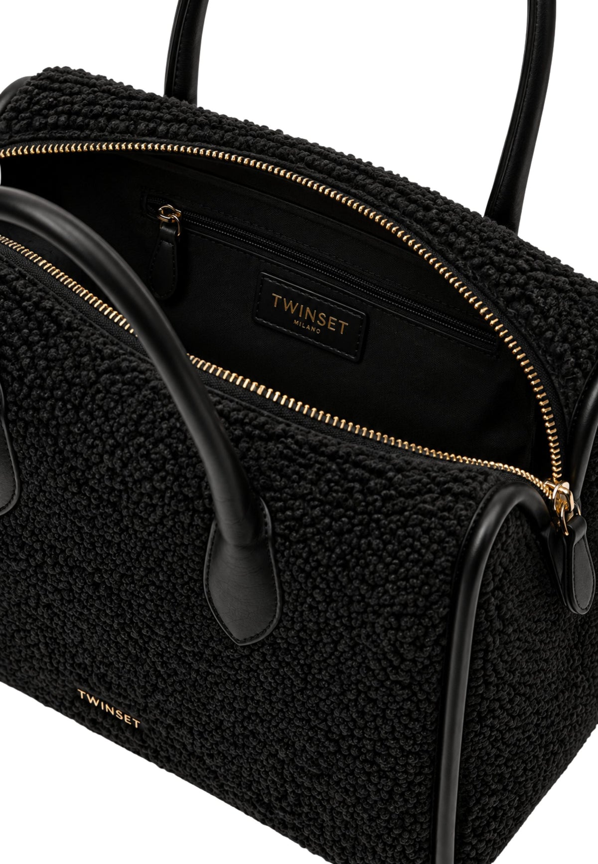 TWINSET - Borsa Tote in Tessuto Effetto Teddy 