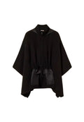 Poncho Twinset in maglia con cappuccio
