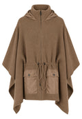 Poncho Twinset con cappuccio e dettagli tecnici