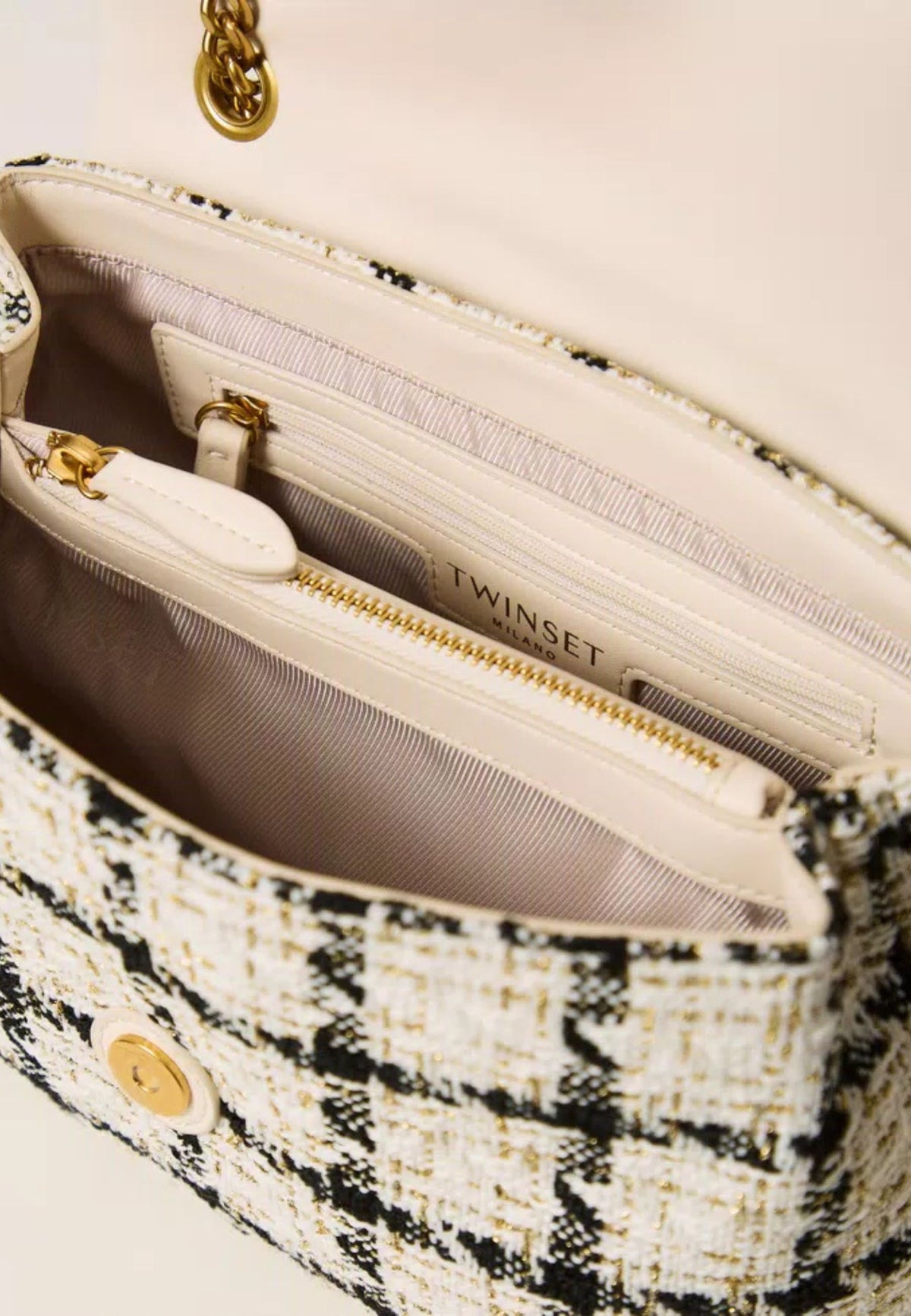 Twinset - Borsa a Tracolla Bouclé Check 