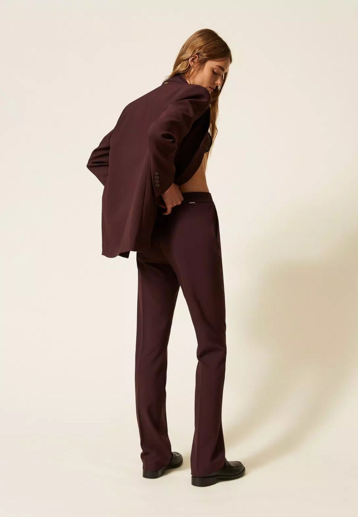 Pantaloni Twinset a sigaretta in fresco lana 