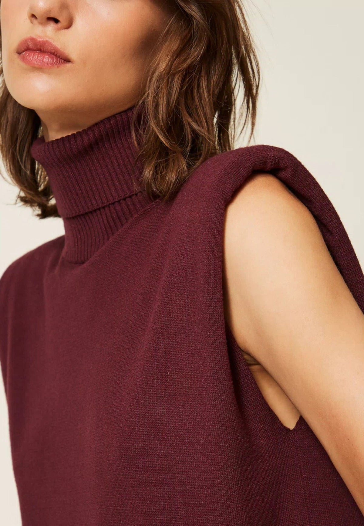 Abito corto Twinset smanicato in maglia 