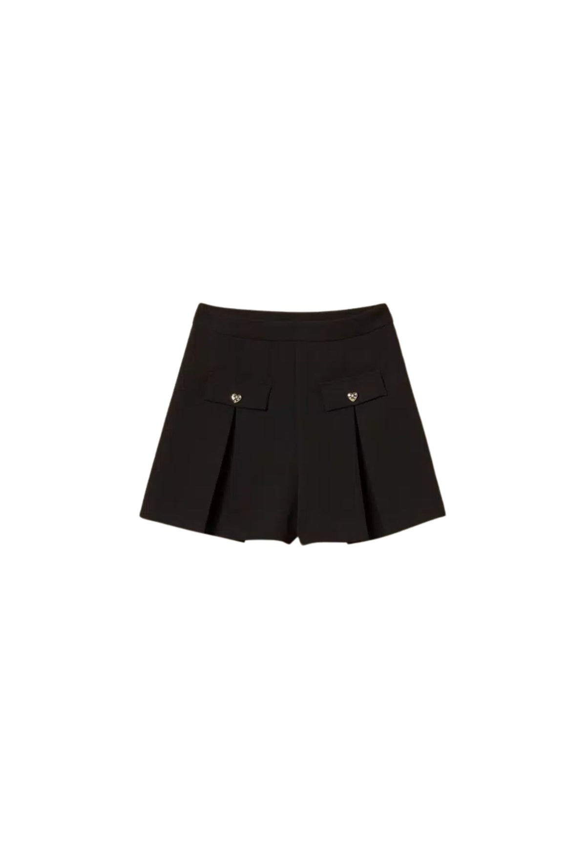 Shorts Twinset in crêpe con bottoni a cuore 