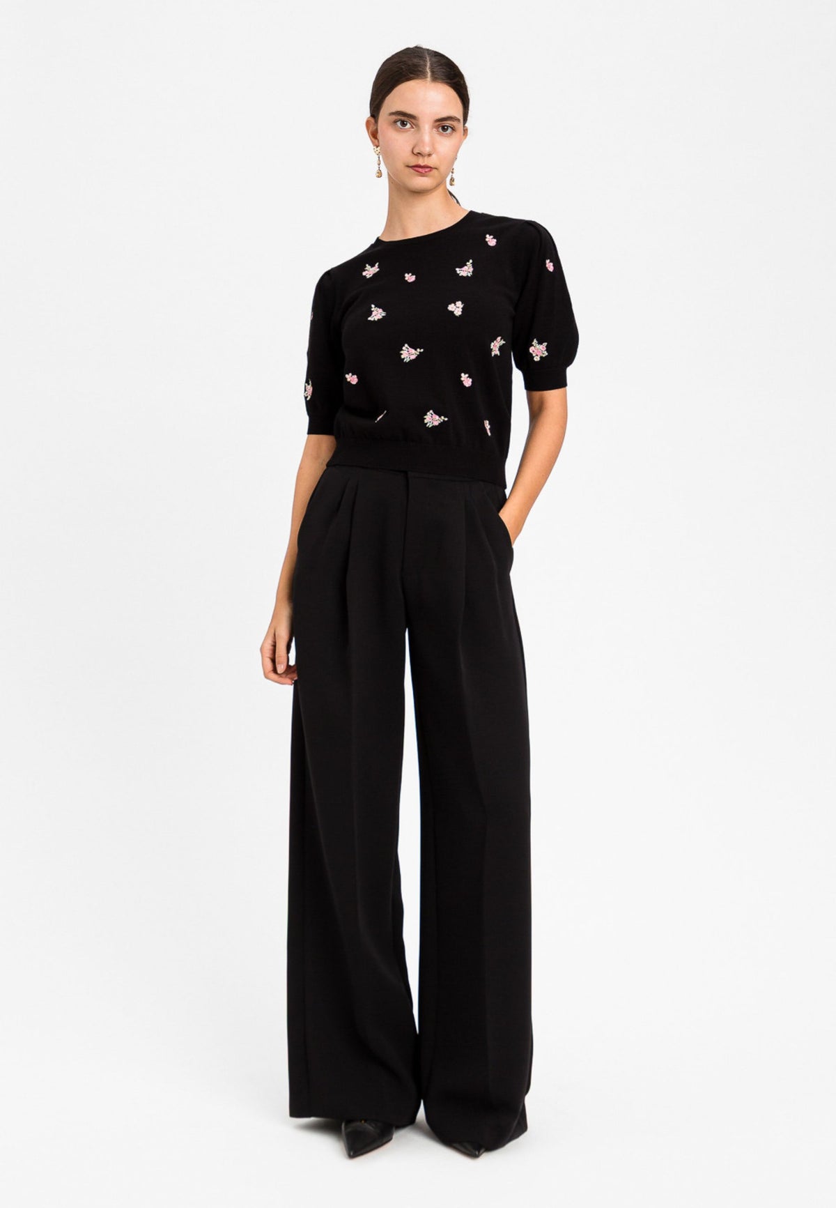 TWINSET - Pantalone palazzo nero 