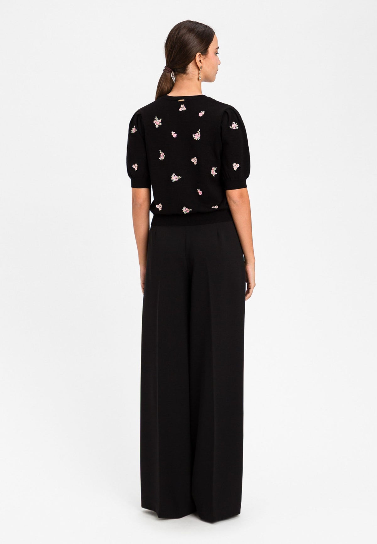 TWINSET - Pantalone palazzo nero 