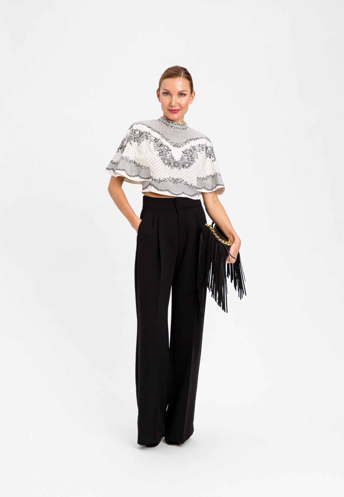 TWINSET - Pantalone palazzo nero 
