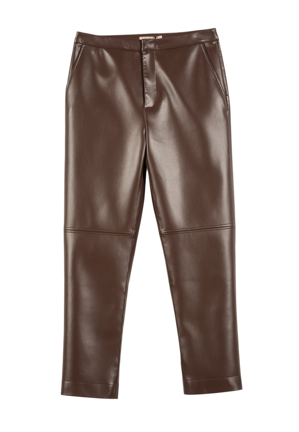 TWINSET - Pantalone effetto pelle marrone 