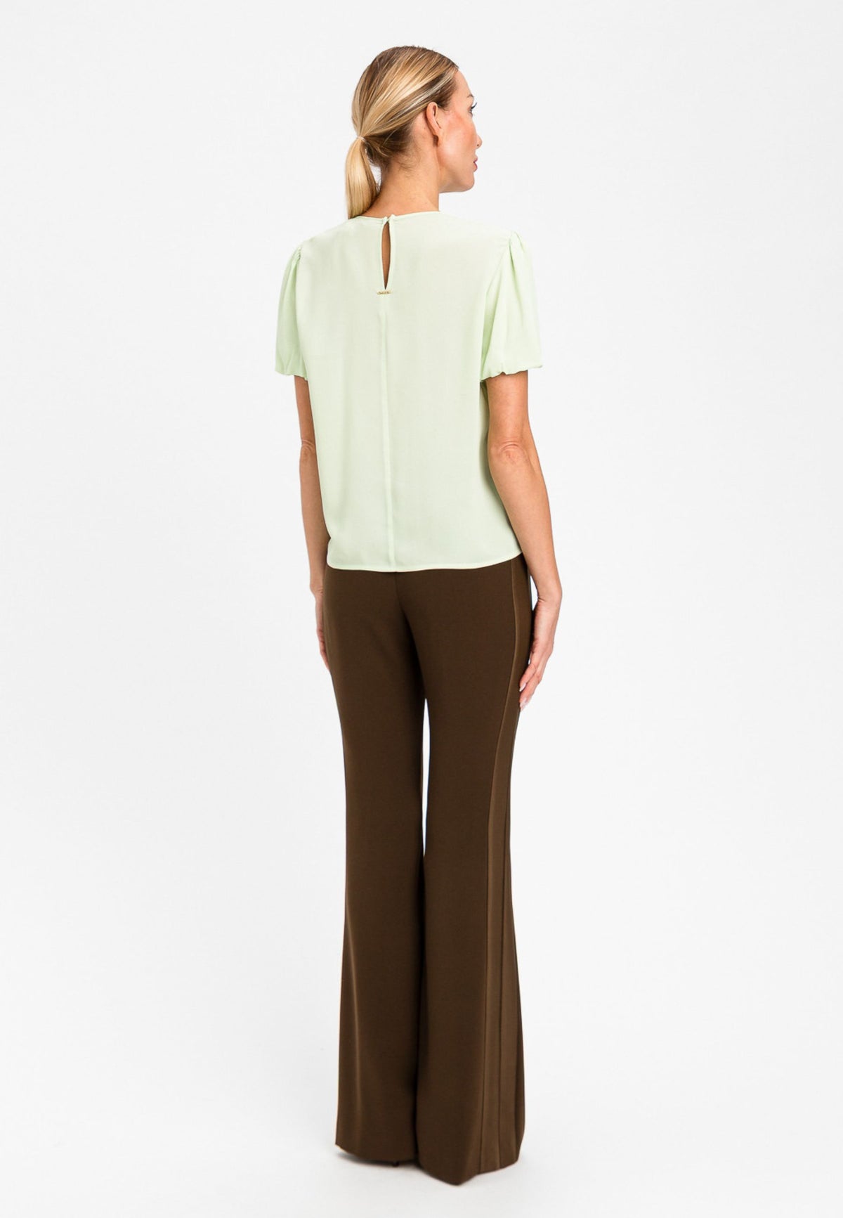 TWINSET - Pantalone flare marrone 