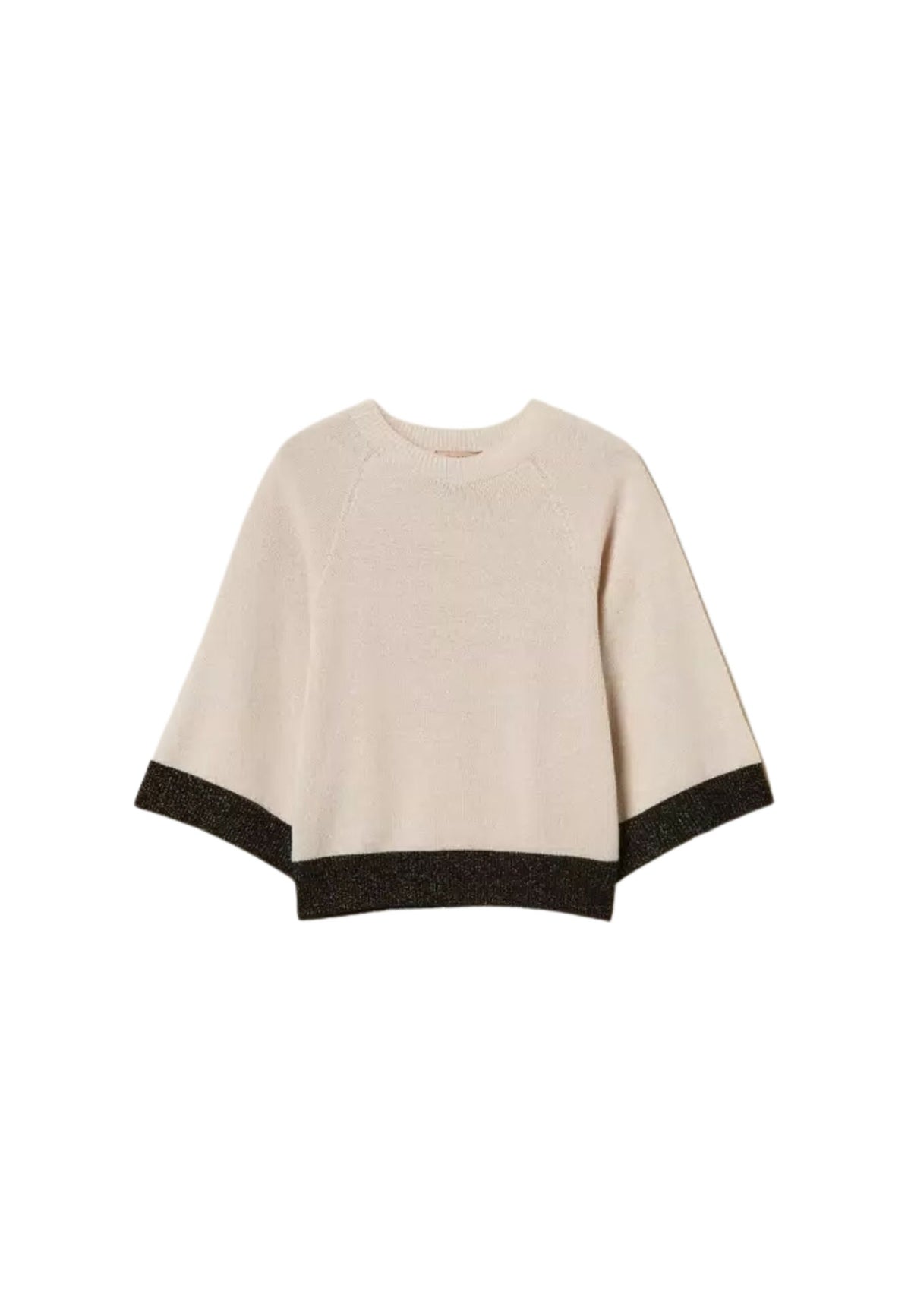 Twinset Milano - Maglia cropped in lana e cashmere con lurex 