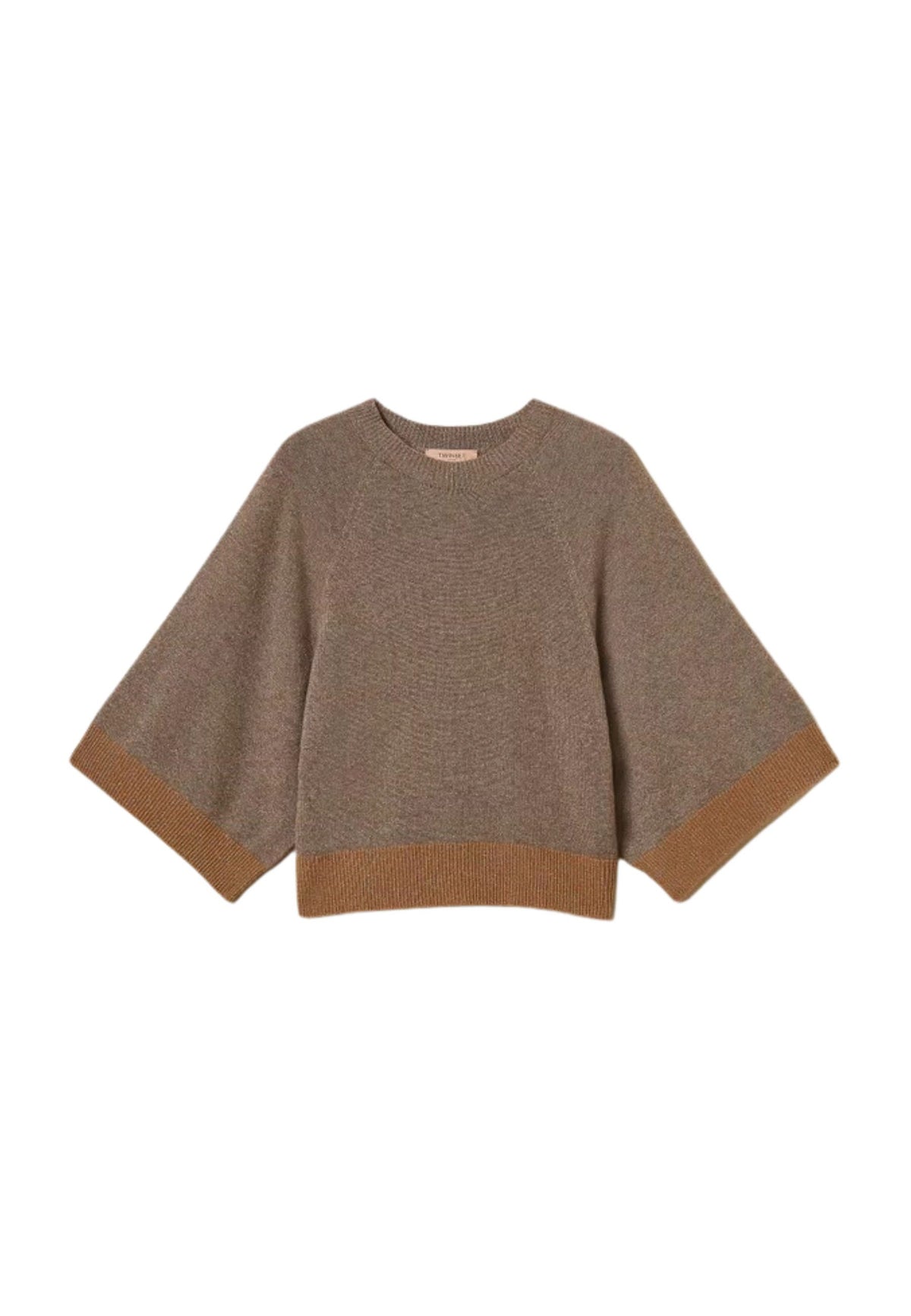 Twinset Milano - Maglia cropped in lana e cashmere con lurex 