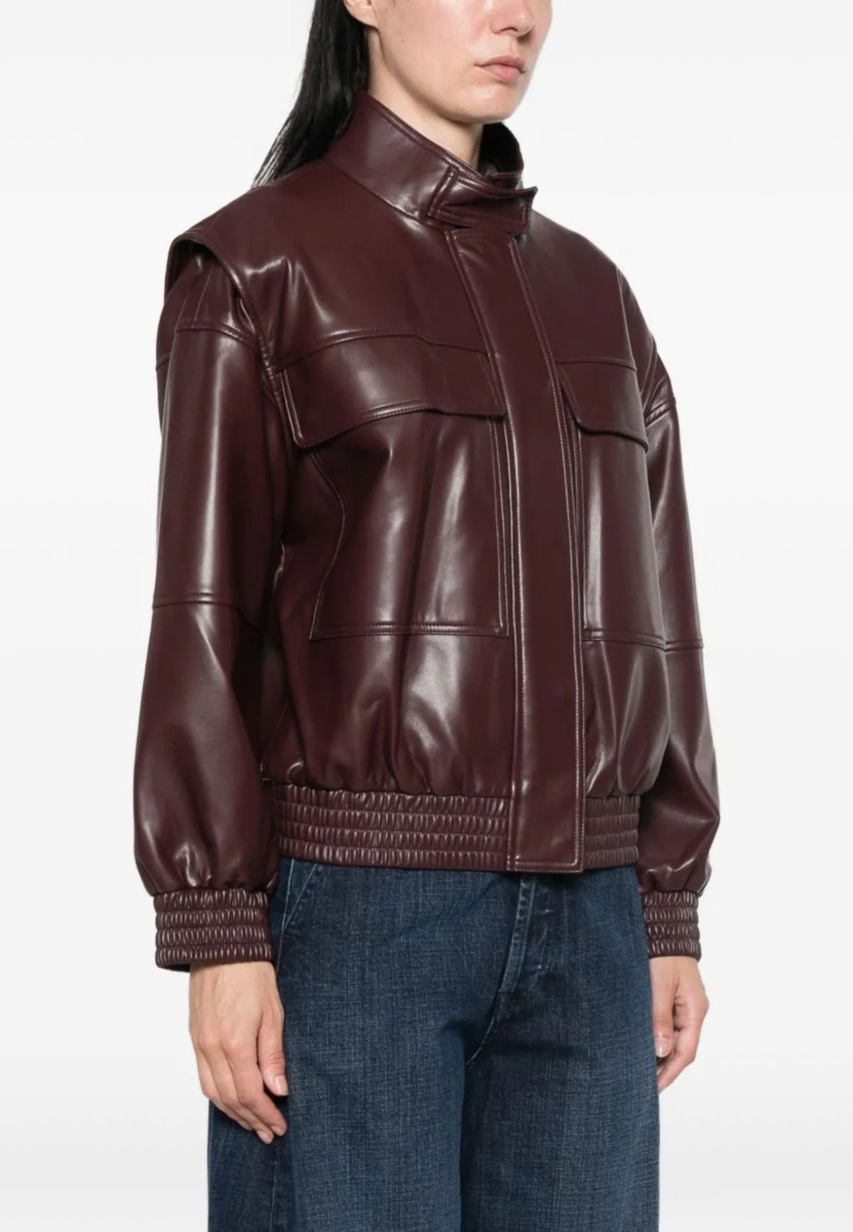 Twinset Bomber in pelle sintetica borgogna 