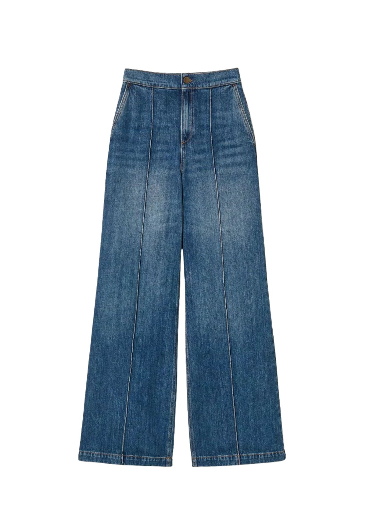 Twinset - Jeans Wide Leg con Nervature 