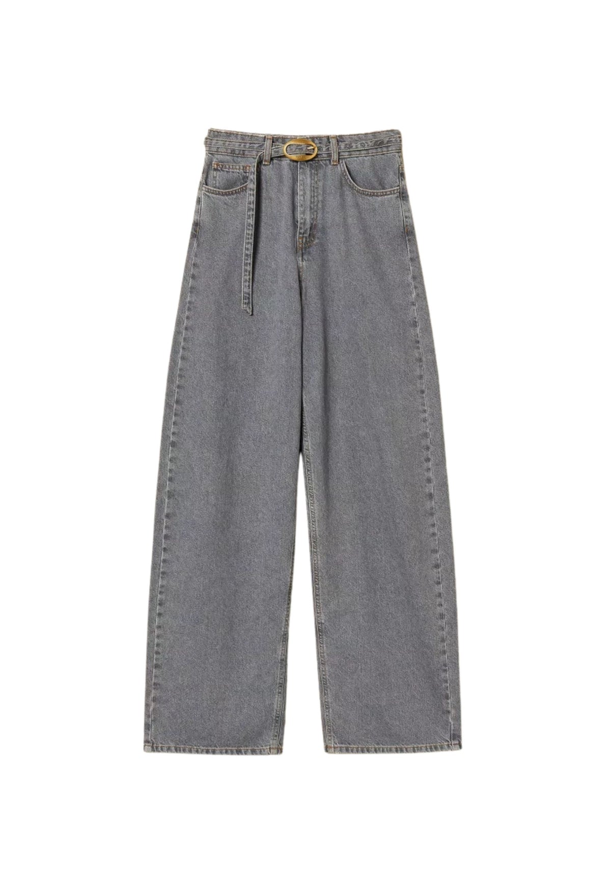 Twinset - Jeans Balloon Cinque Tasche con Cintura 