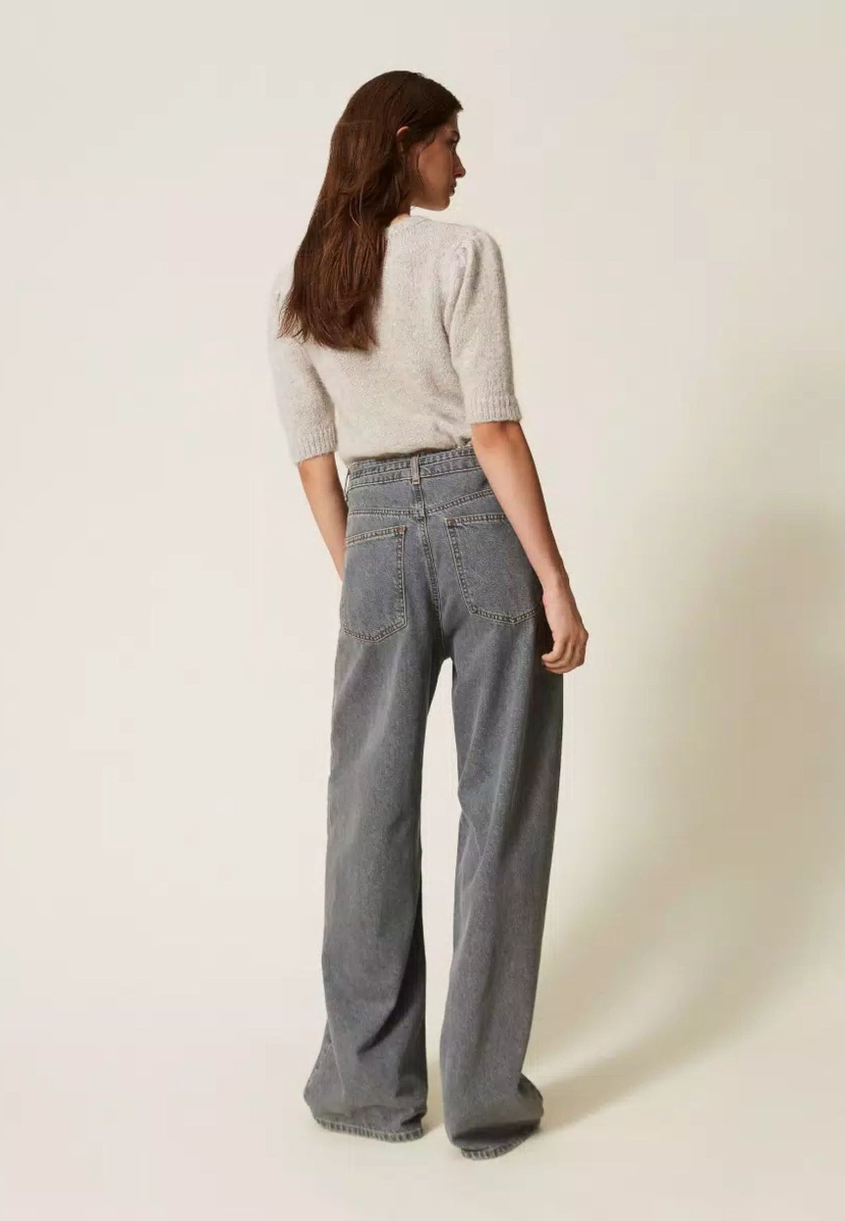 Twinset - Jeans Balloon Cinque Tasche con Cintura 