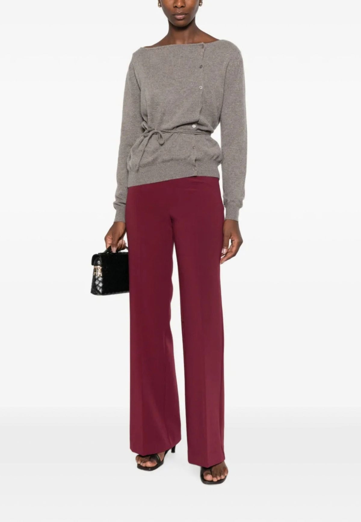 Twinset Pantaloni svasati bordeaux 