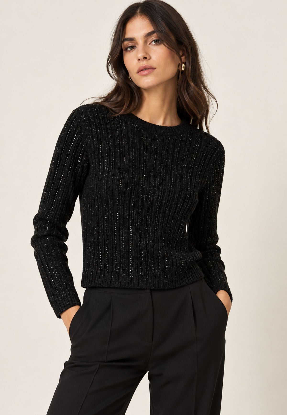 Twinset Maglia in misto lana con strass 