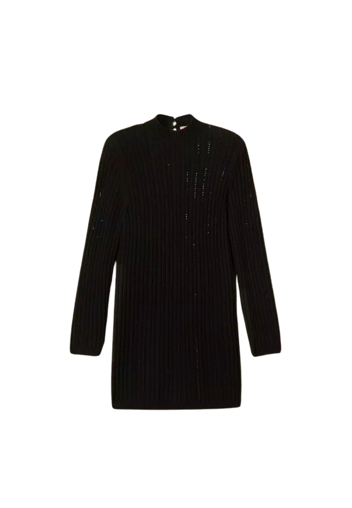 Twinset - Abito Corto in Maglia di Misto Lana con Strass 