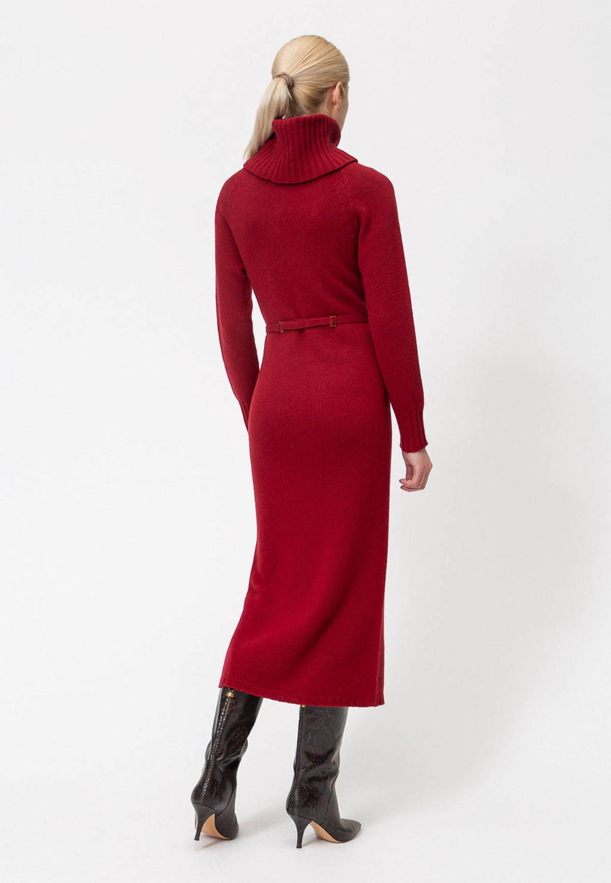 Twinset - Abito lungo in maglia con cintura 