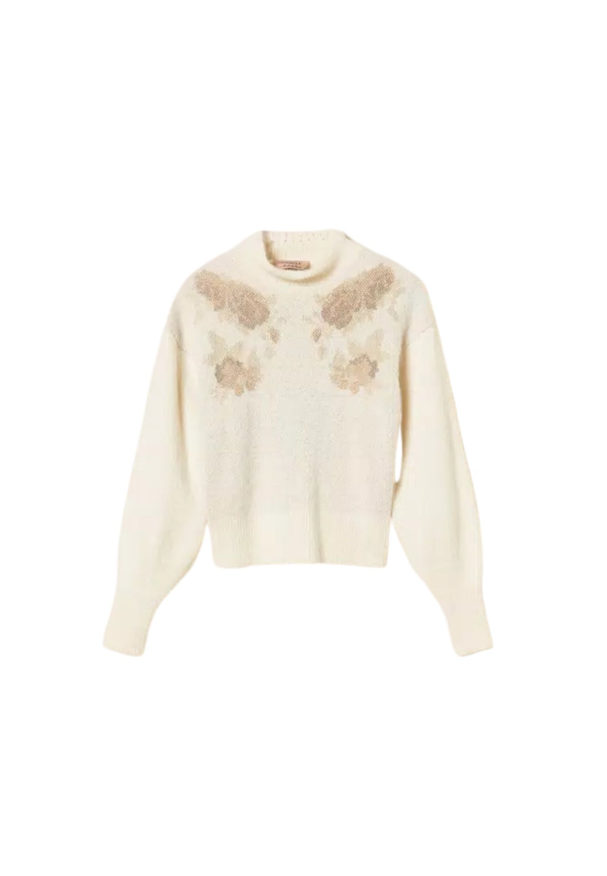 Twinset - Maglia in Misto Alpaca Jacquard Floreale 