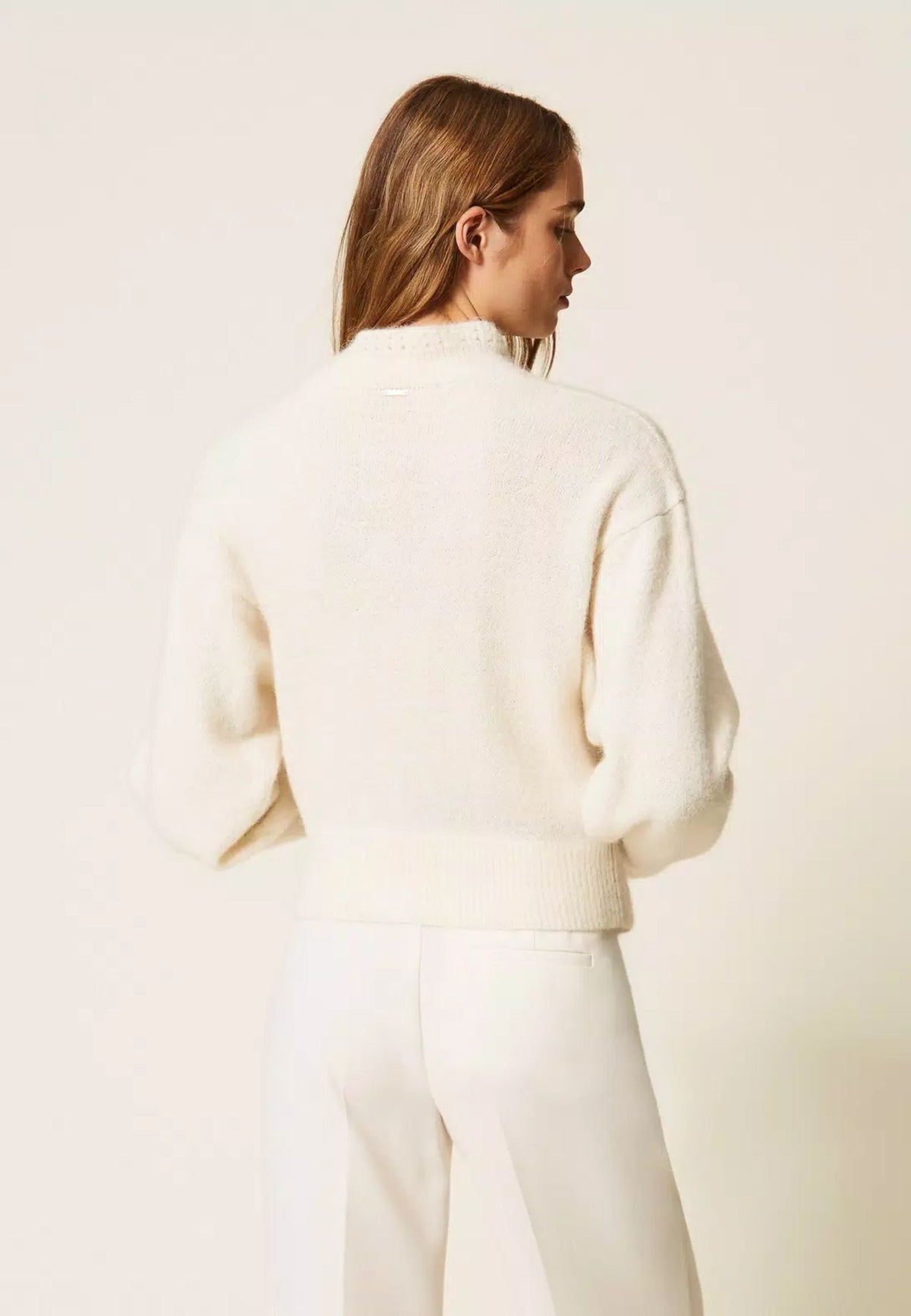Twinset - Maglia in Misto Alpaca Jacquard Floreale 