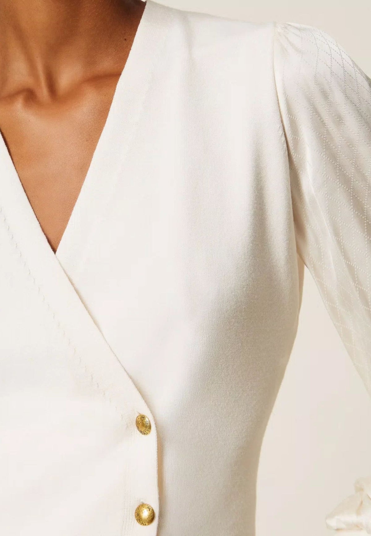 Twinset - Maglia con Maniche in Tessuto Jacquard 
