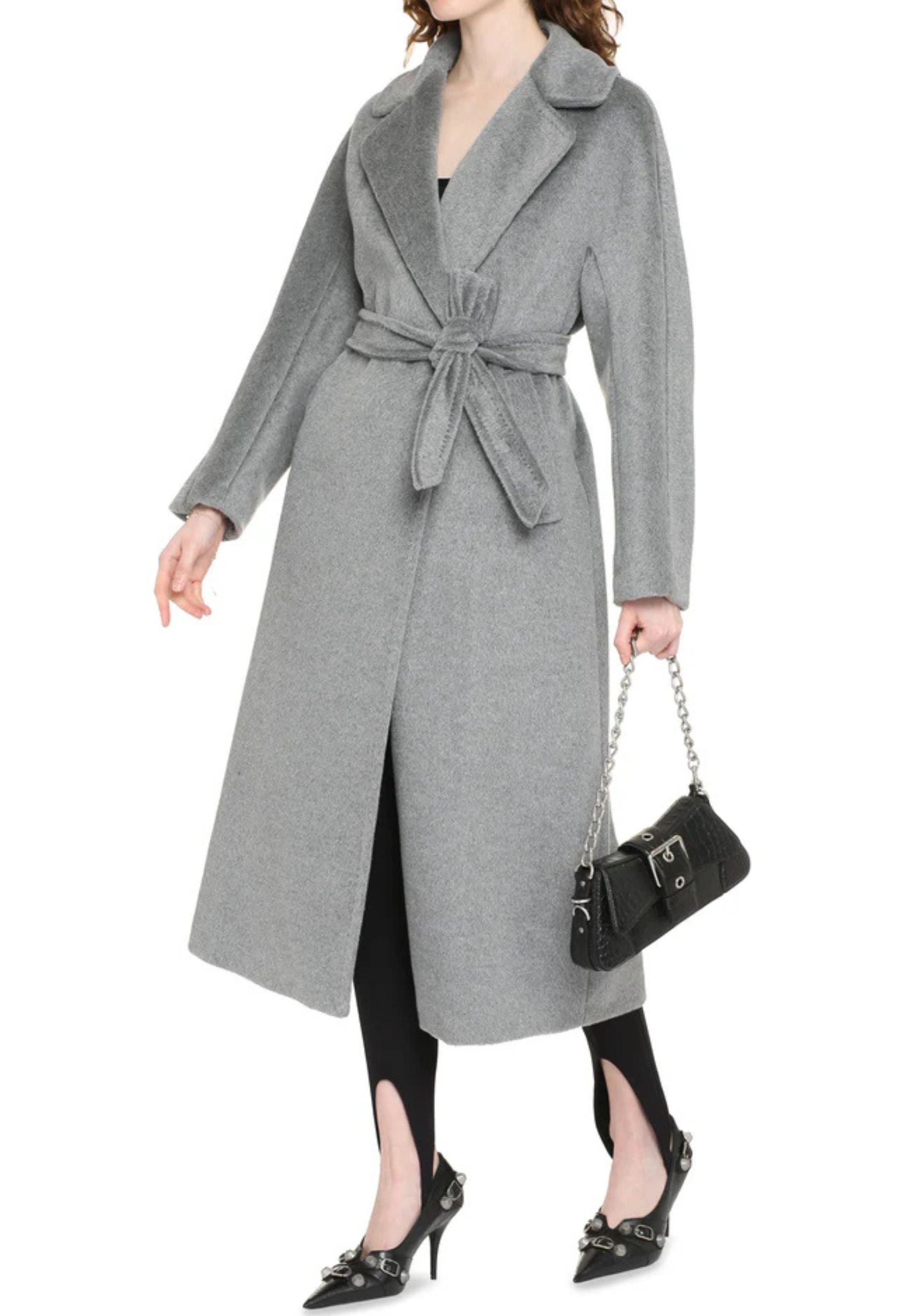Cappotto a vestaglia in lana e alpaca 