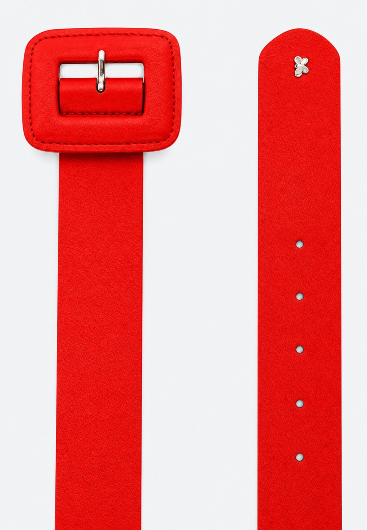 Weekend Max Mara - Cintura in nappa rossa con fibbia squadrata 