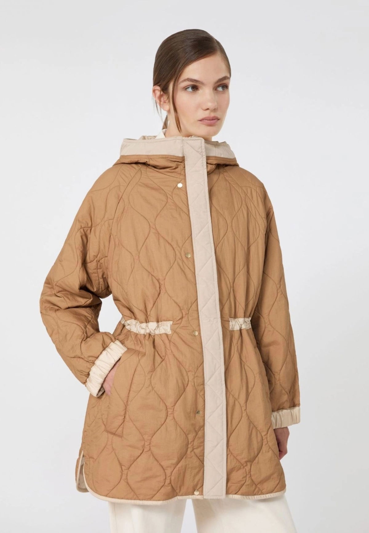 Parka reversibile Weekend Max Mara color sabbia 