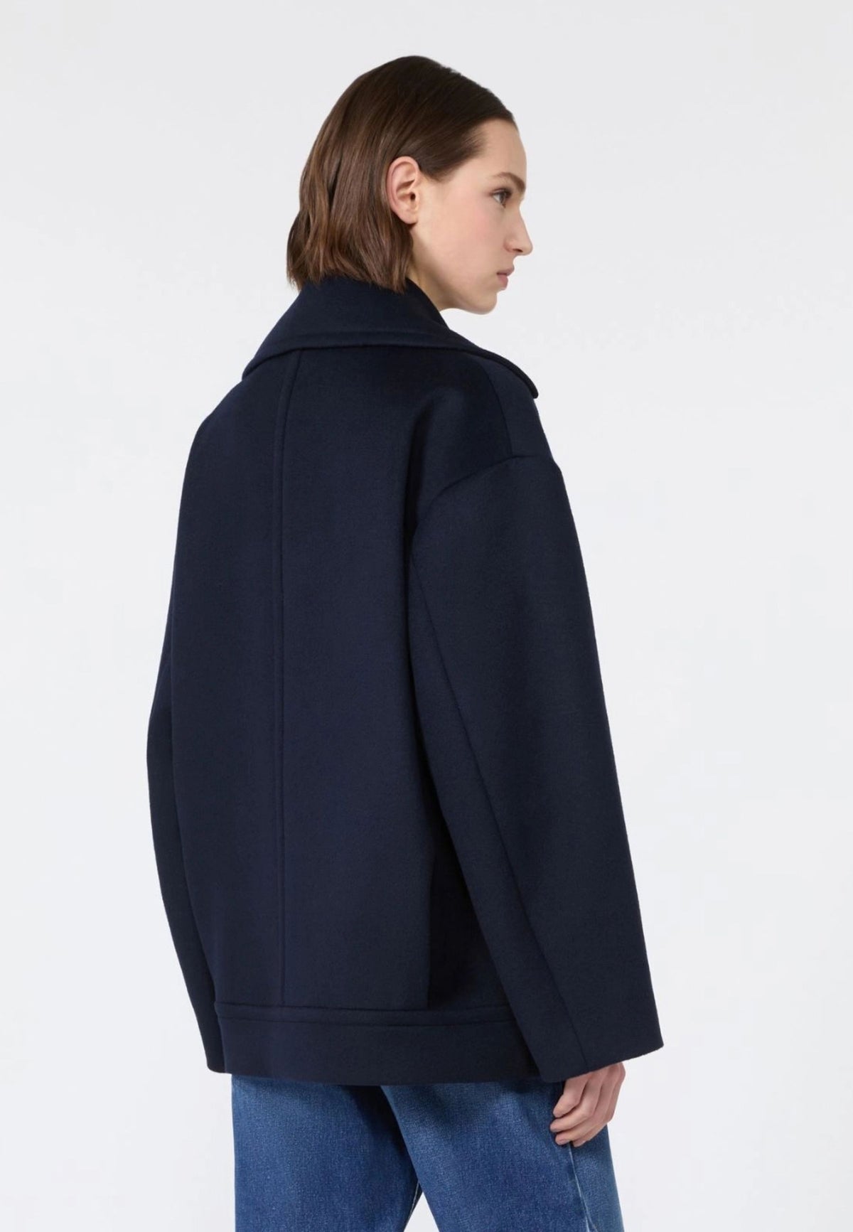 Weekend Max Mara caban doppiopetto in lana blu 