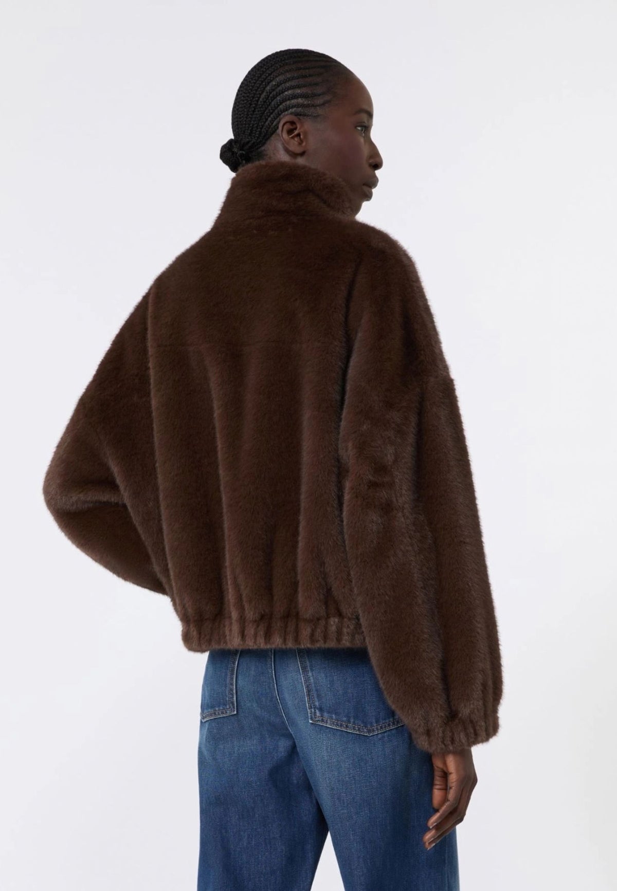 Weekend Max Mara giacca corta dalla texture soffice marrone 
