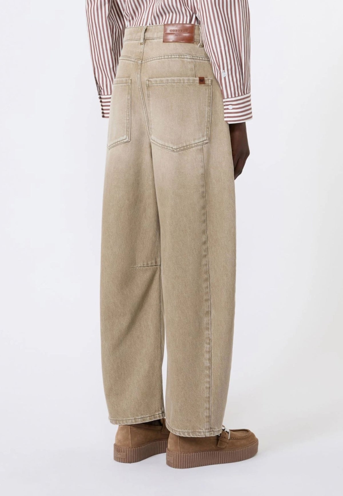 Weekend Max Mara jeans barrel leg beige effetto used 