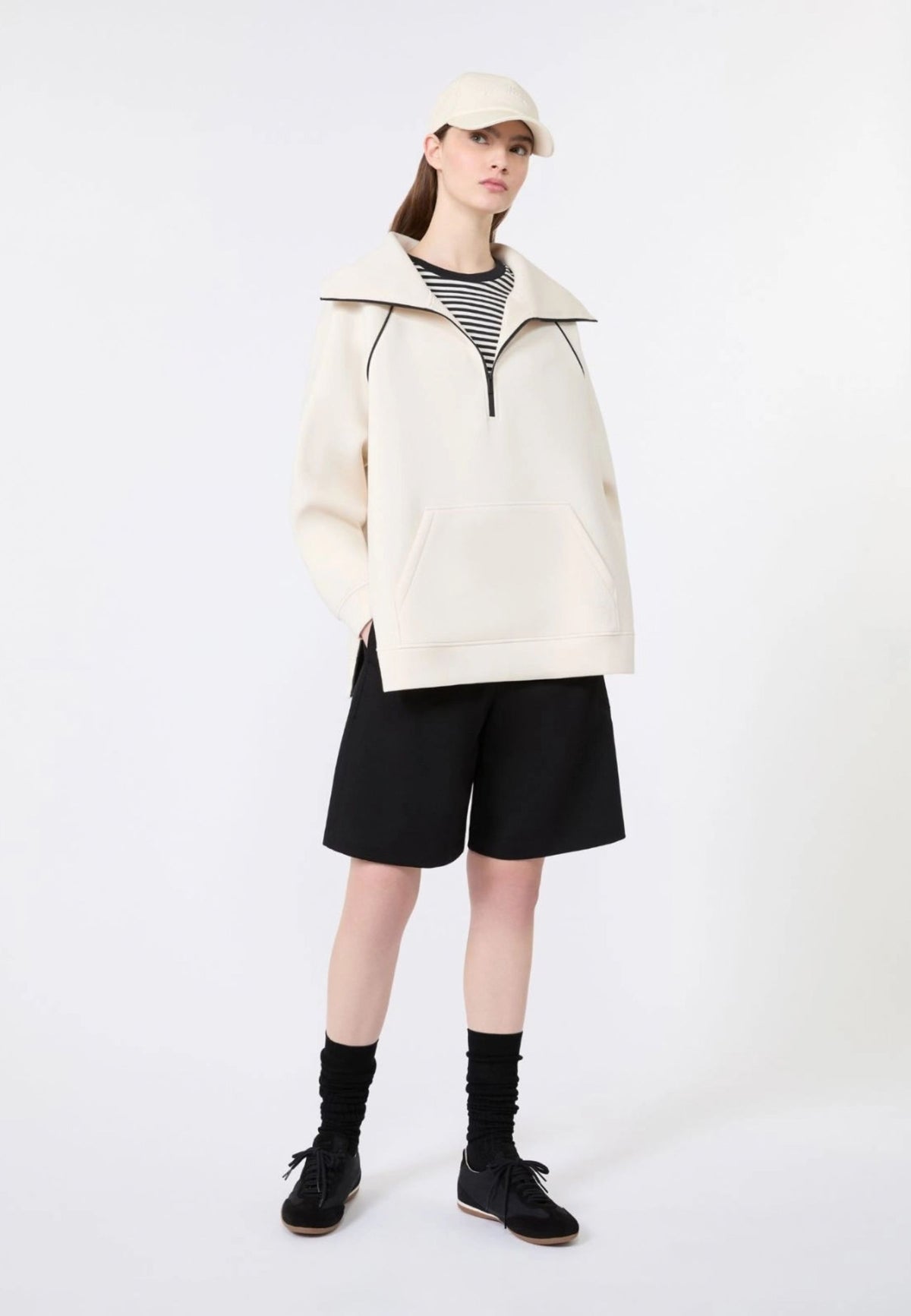 Weekend Max Mara felpa in jersey scuba avorio 