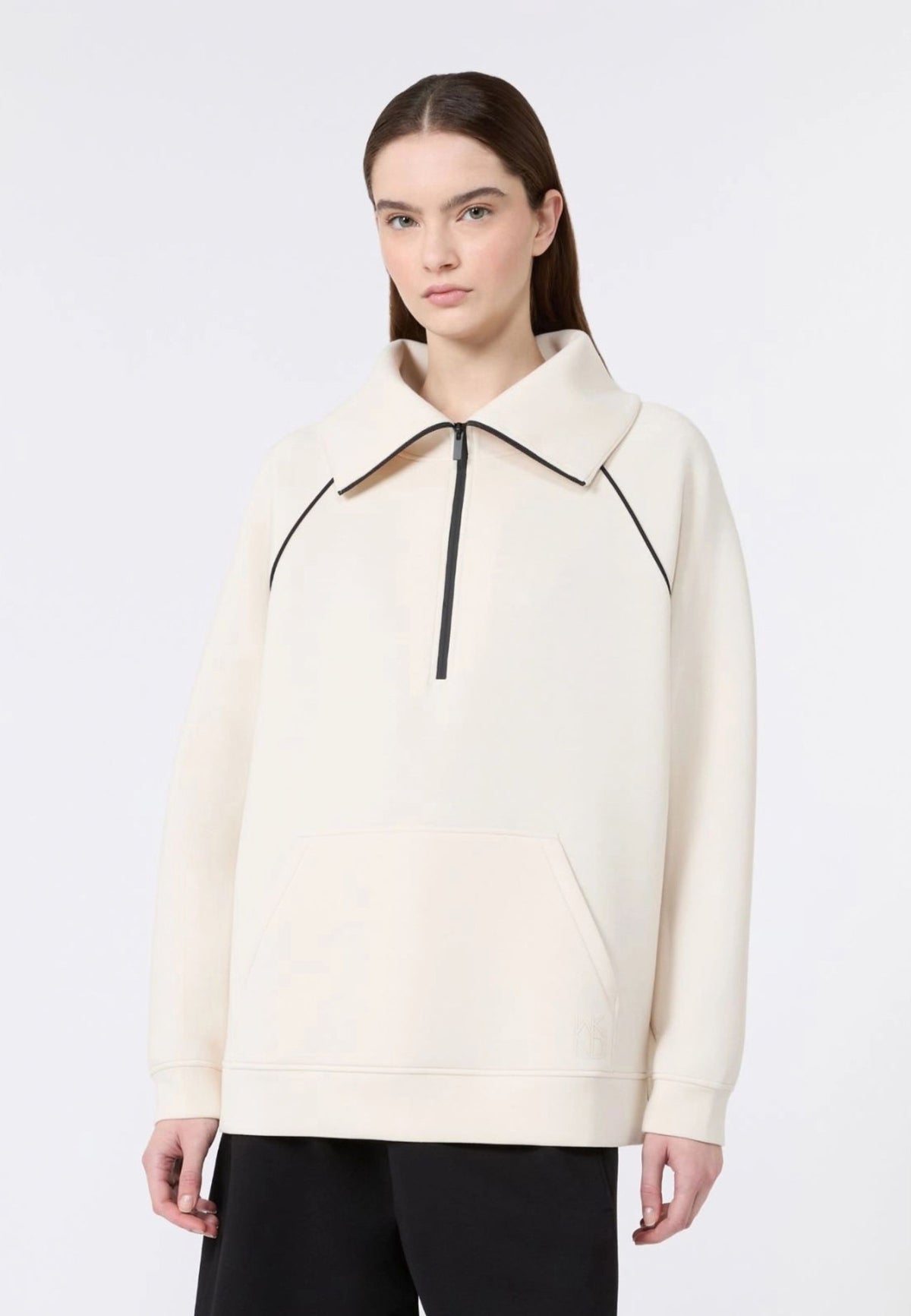 Weekend Max Mara felpa in jersey scuba avorio 