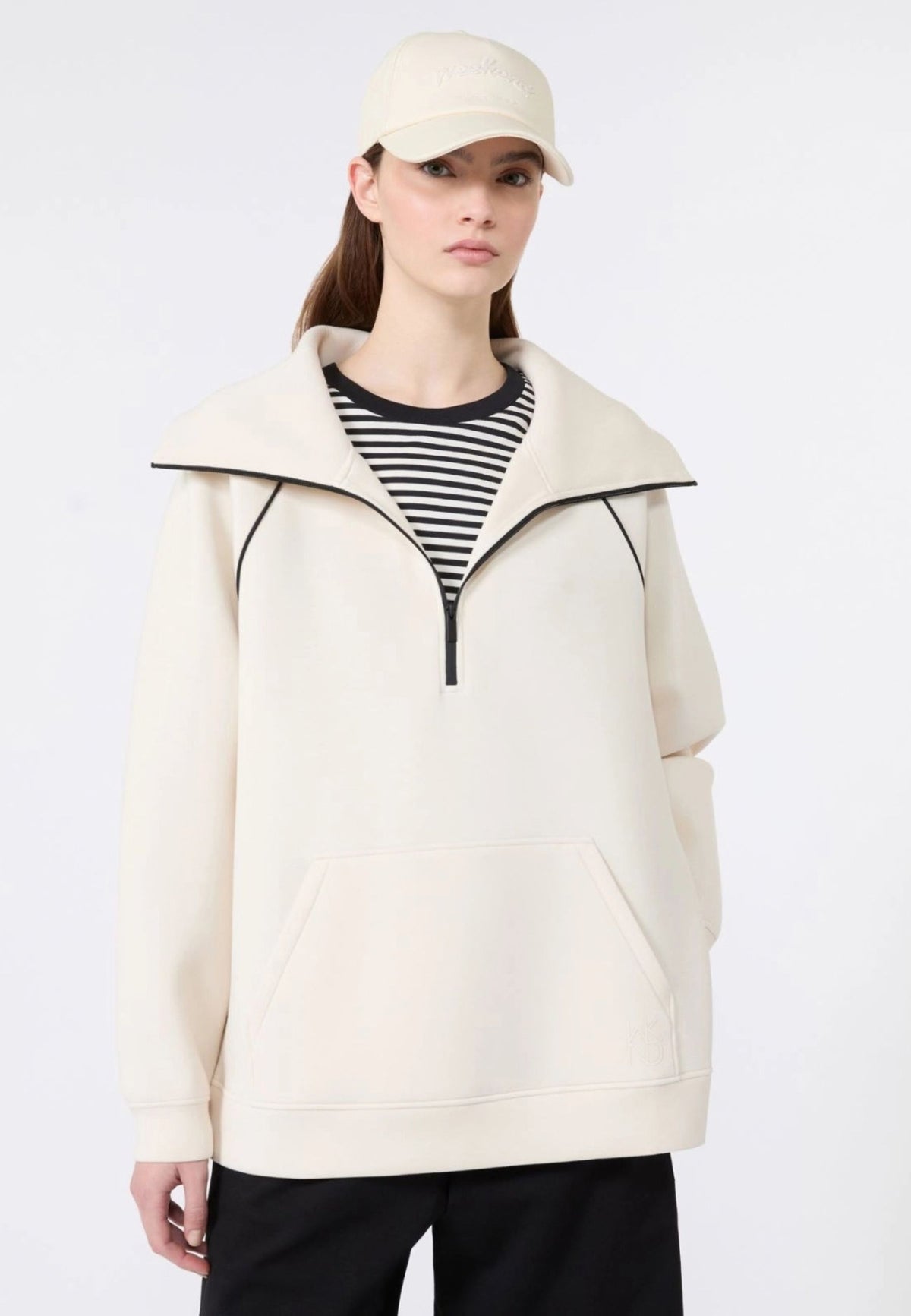 Weekend Max Mara felpa in jersey scuba avorio 
