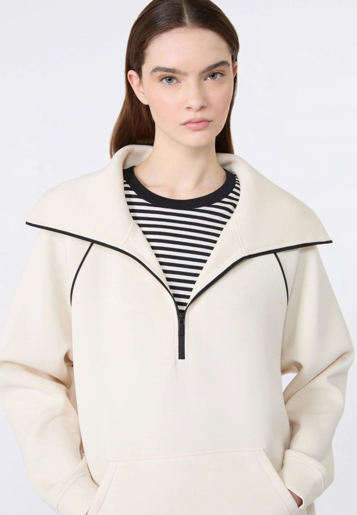 Weekend Max Mara felpa in jersey scuba avorio 