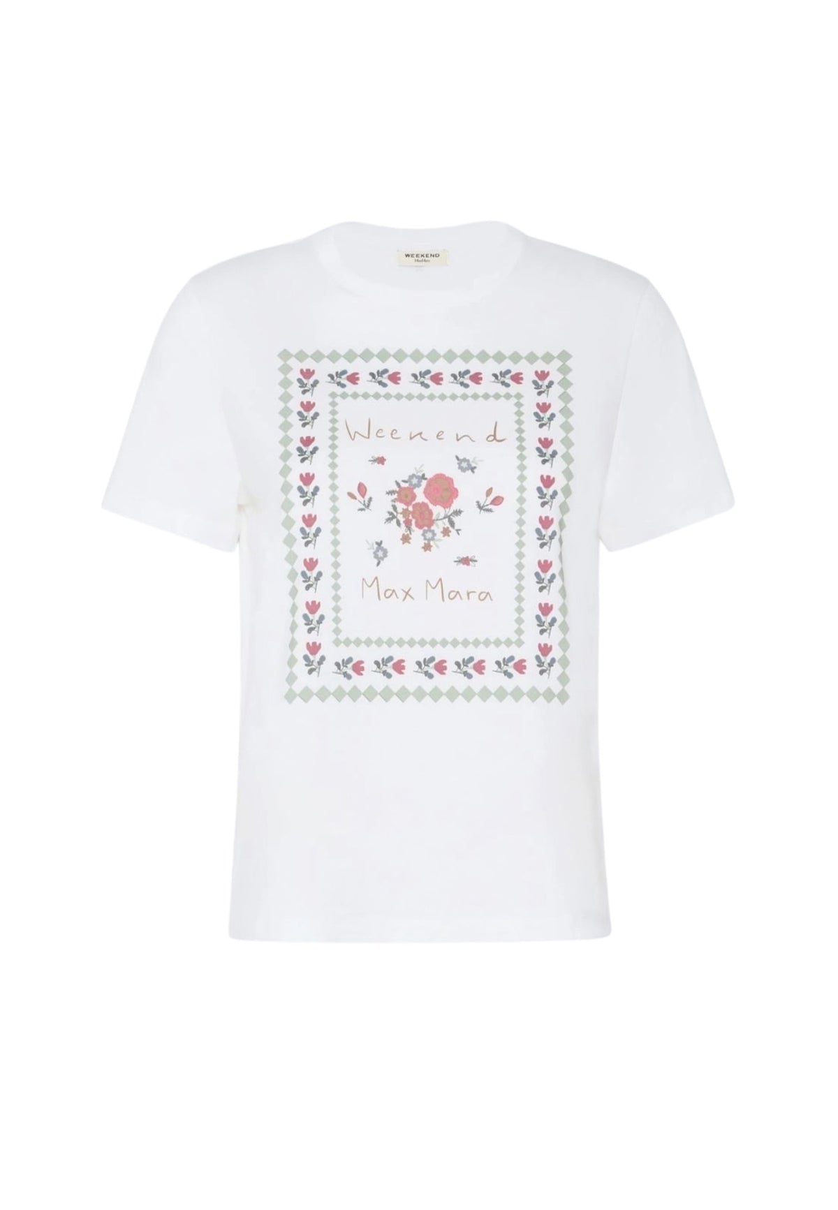 Weekend Max Mara T-shirt bianca in cotone con stampa 