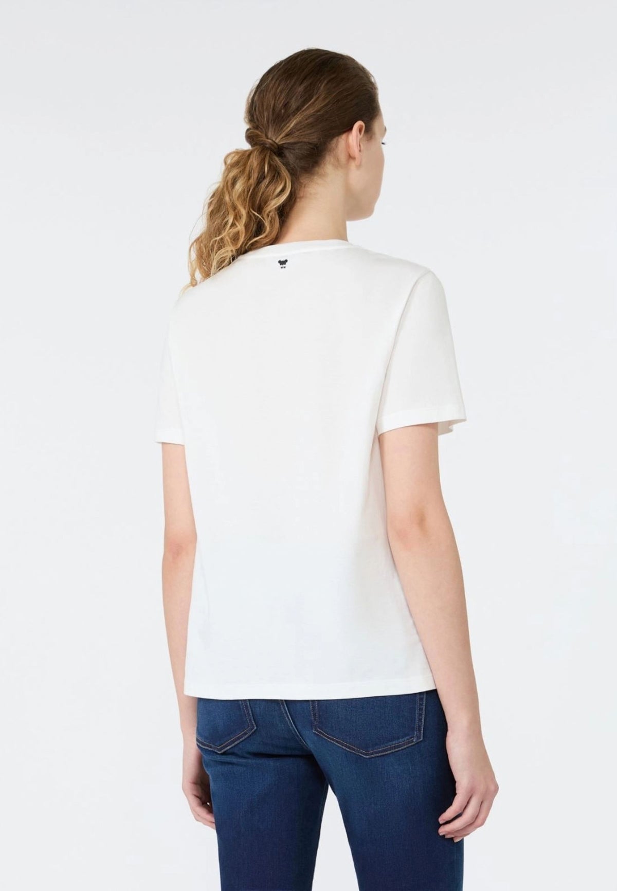 Weekend Max Mara T-shirt bianca in cotone con stampa 
