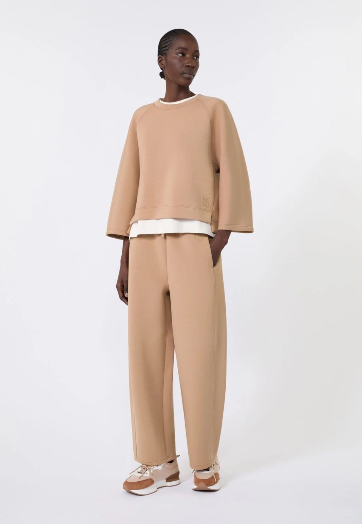 Weekend Max Mara - Pantalone Barrel Leg in Jersey Scuba 