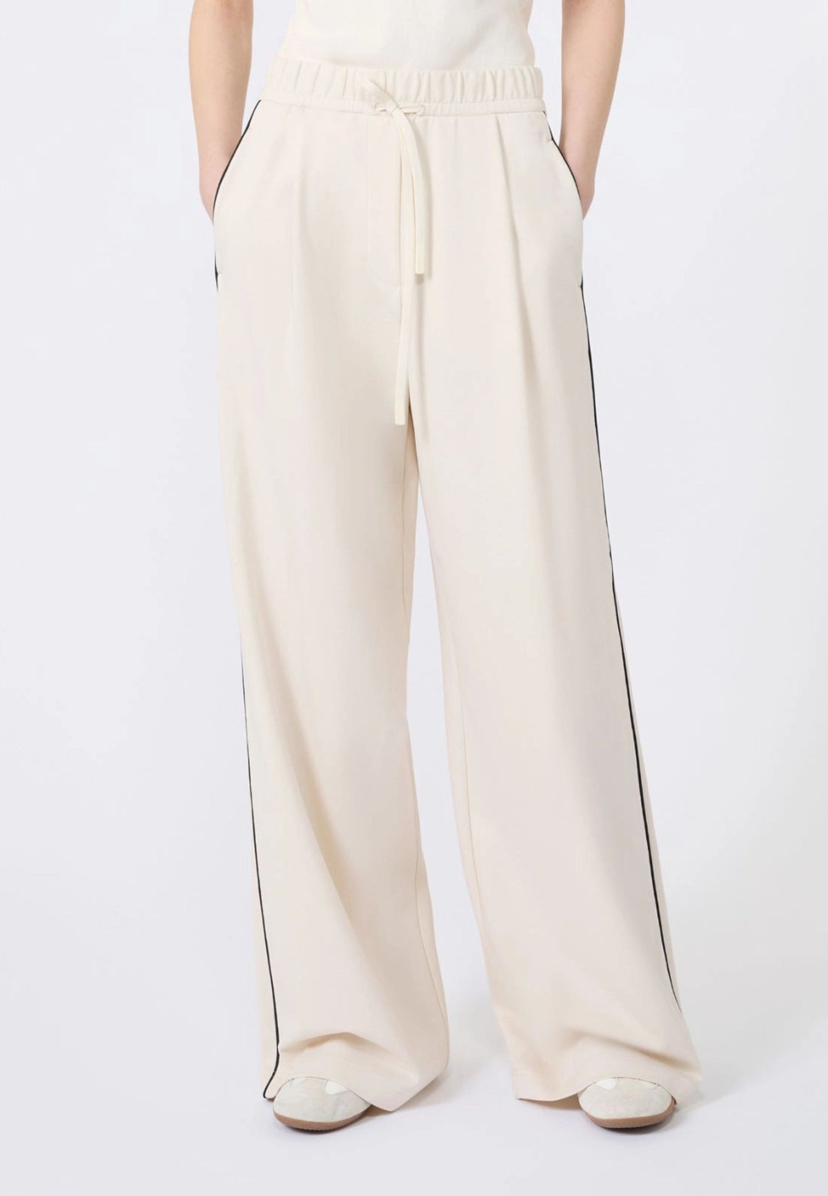 Weekend Max Mara - Pantalone Wide Leg in Jersey con Piping 