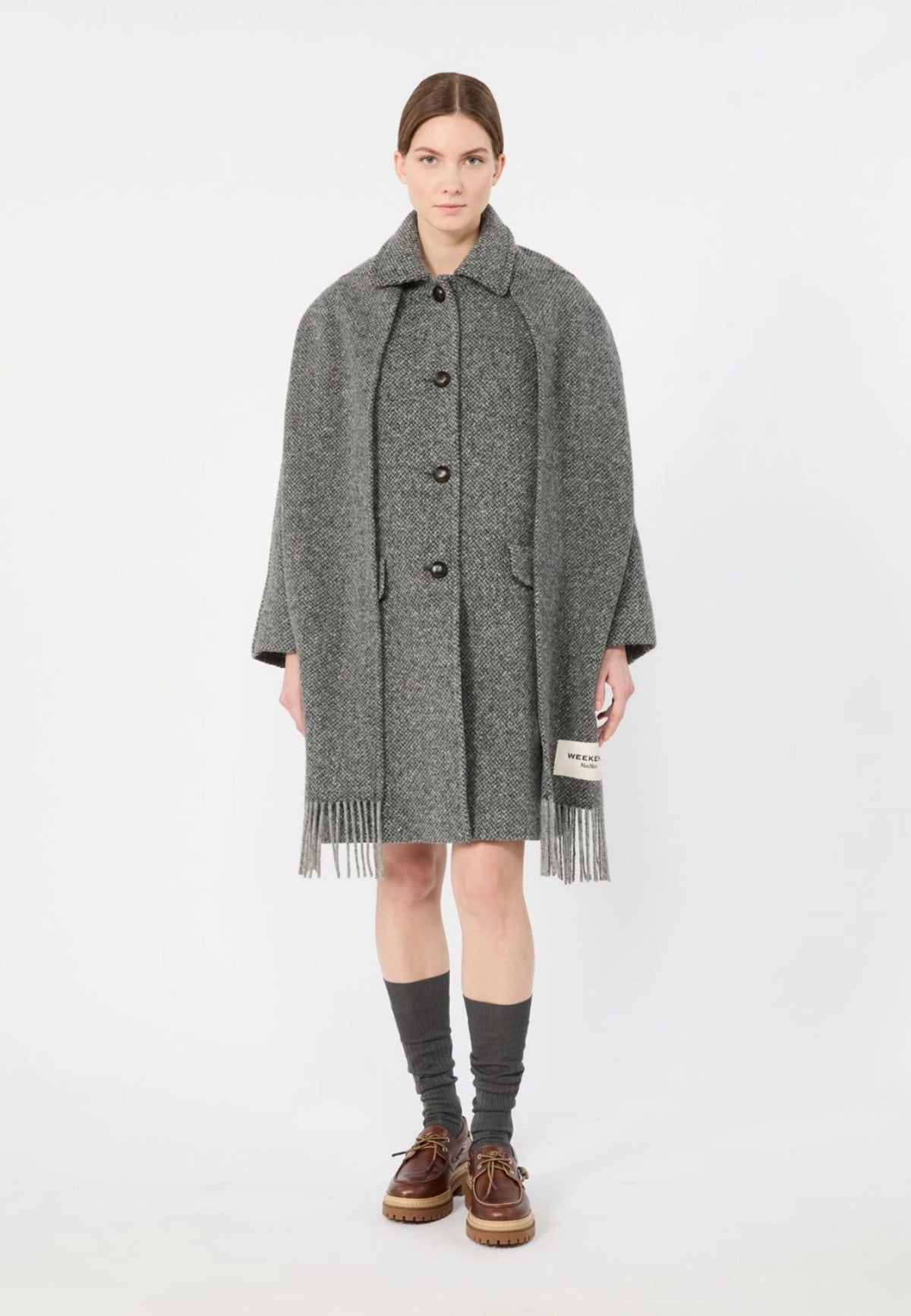 Weekend Max Mara - Cappotto Midi in Lana con Maxi Sciarpa 