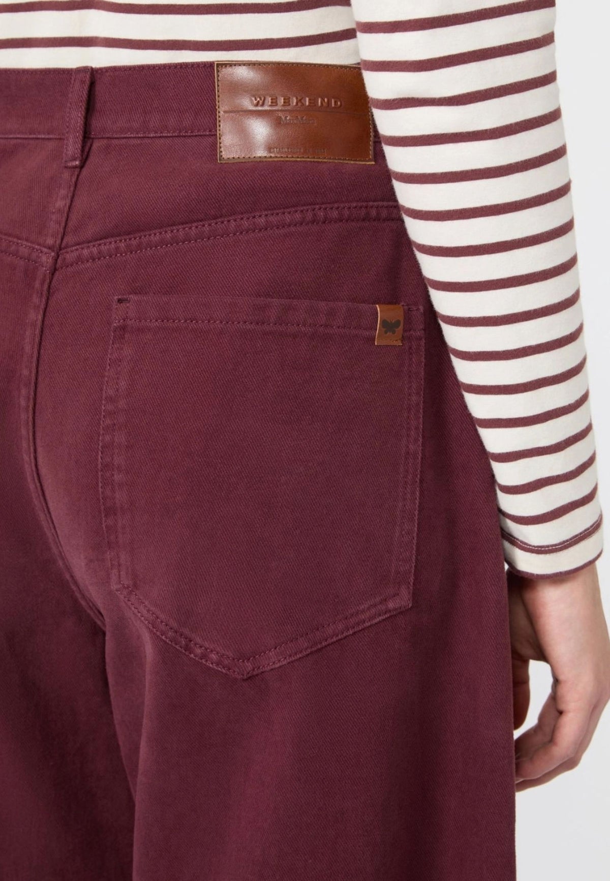 Weekend Max Mara - Pantalone Barrel Leg in Drill di Cotone 