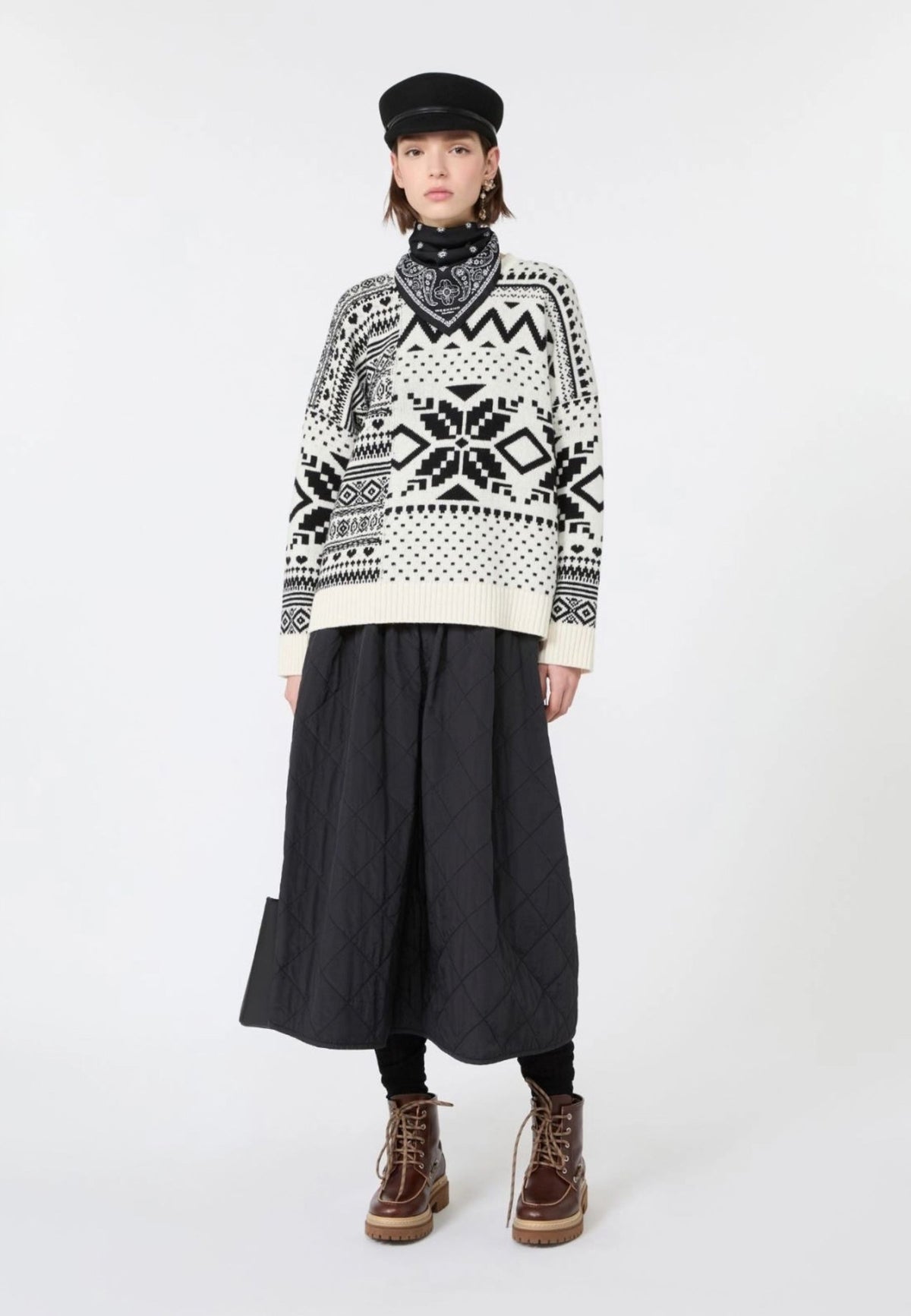 Weekend Max Mara - Maglia Girocollo Jacquard in Pura Lana 